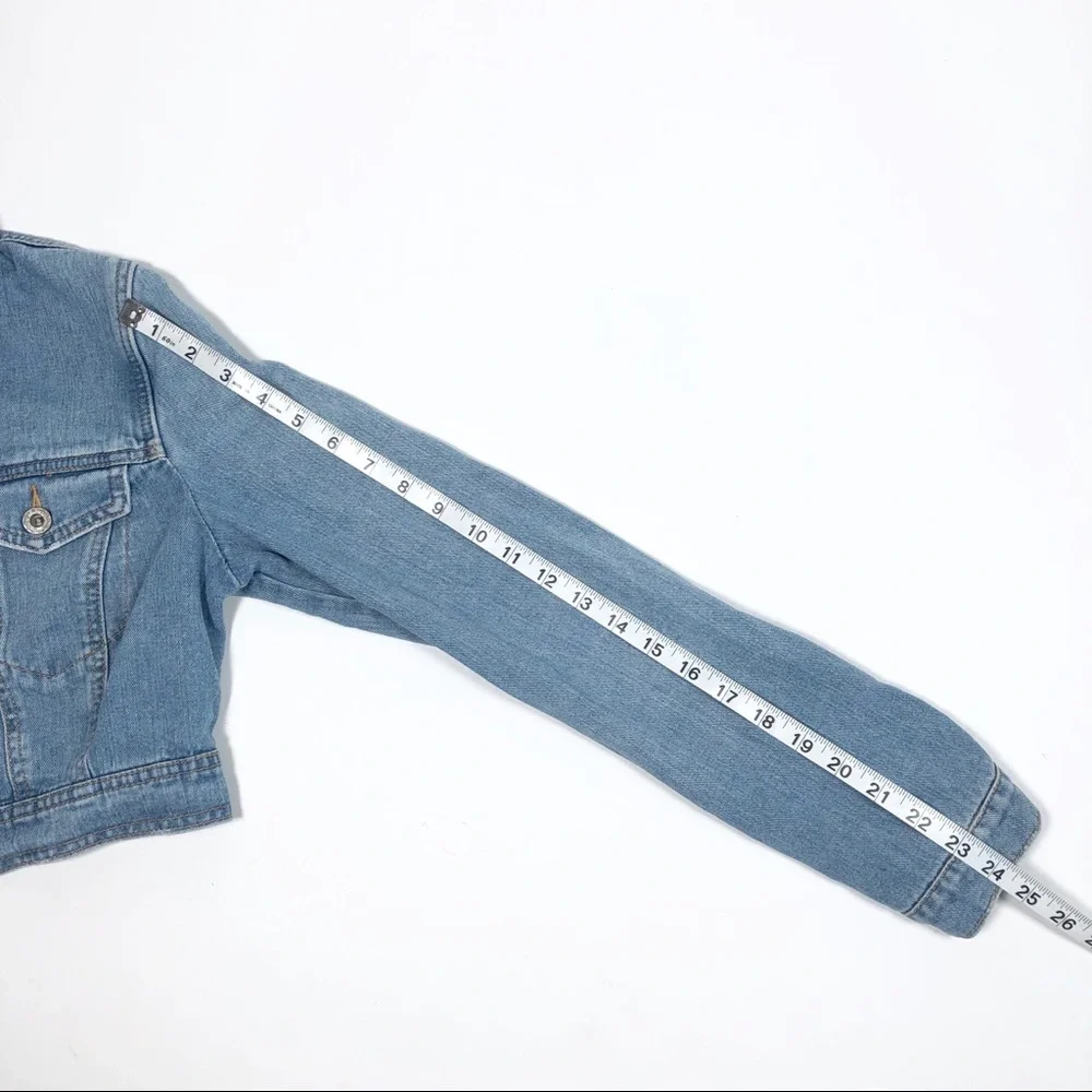 FREE PEOPLE 🔥🔥🔥cropped denim jean jacket - Picture 7 of 11